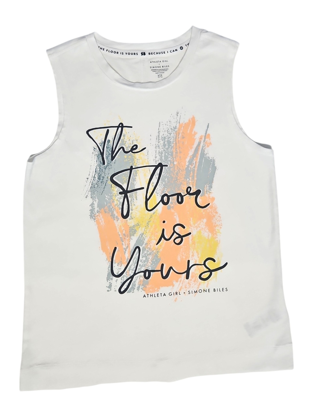 Athleta Girls White Athletic Tank Top Athleta Girl x Simone Biles Size Large 12
